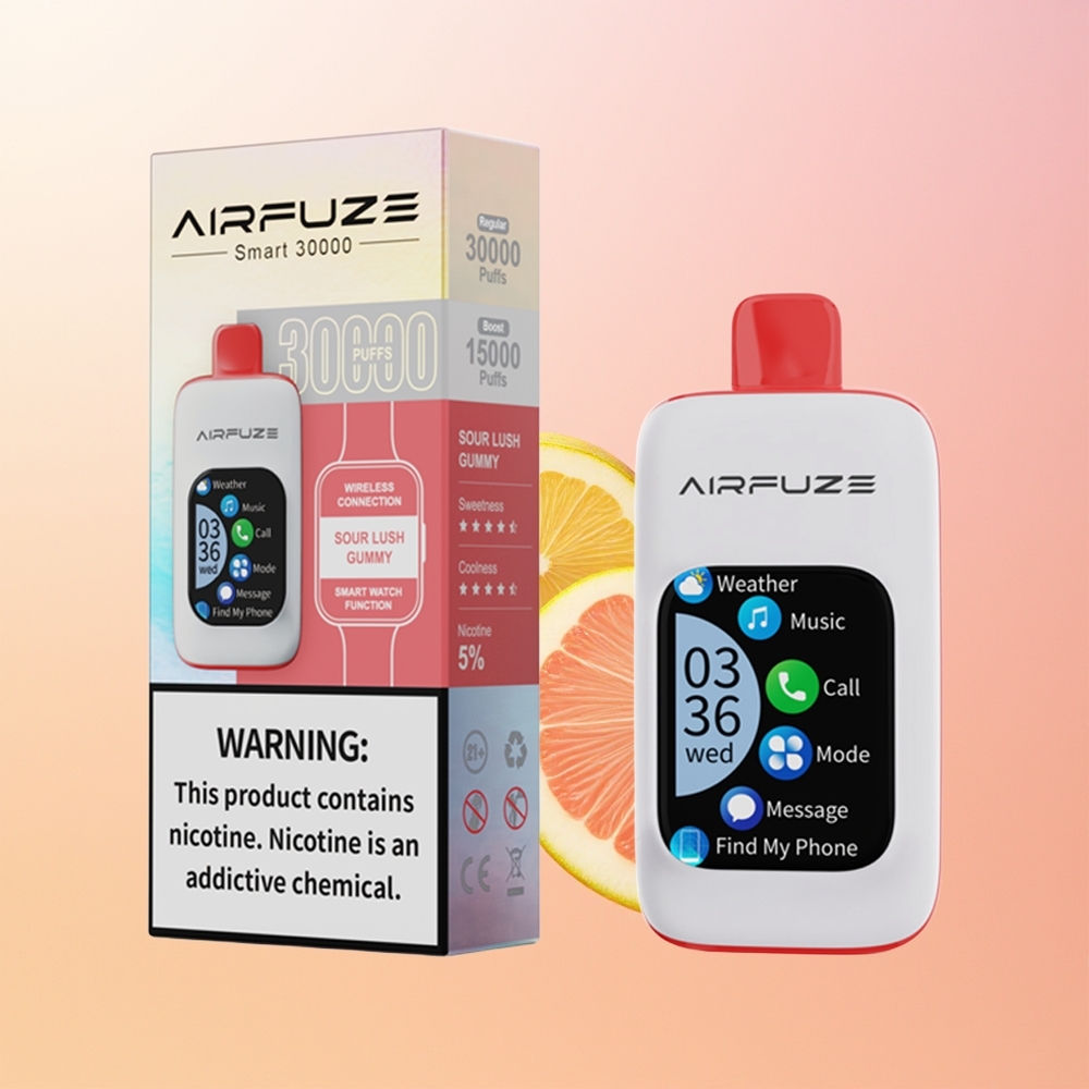 AirFuze Smart 30000 حلوى لوش الحامضة بشاشة تعمل باللمس ونيكوتين 5٪