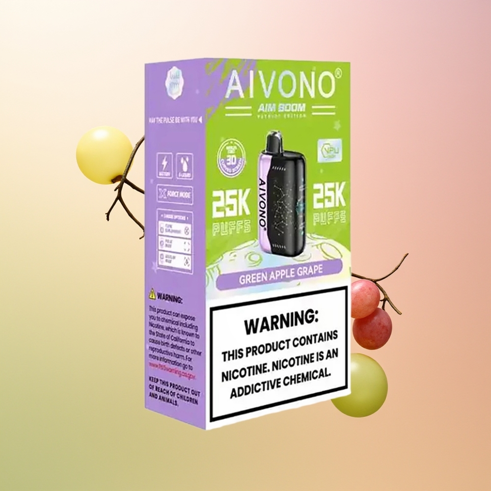Aivono Aim Boom 25000 تفاحة خضراء عنب 650 مللي أمبير