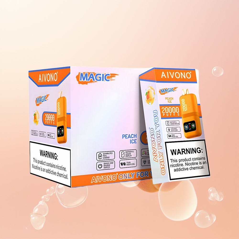 Aivono Aim Magic 20000 لُبْ خَوْخِيّ بِالثَّلْجِ وَشَبَكَةٍ مُزْدَوِجَةٍ