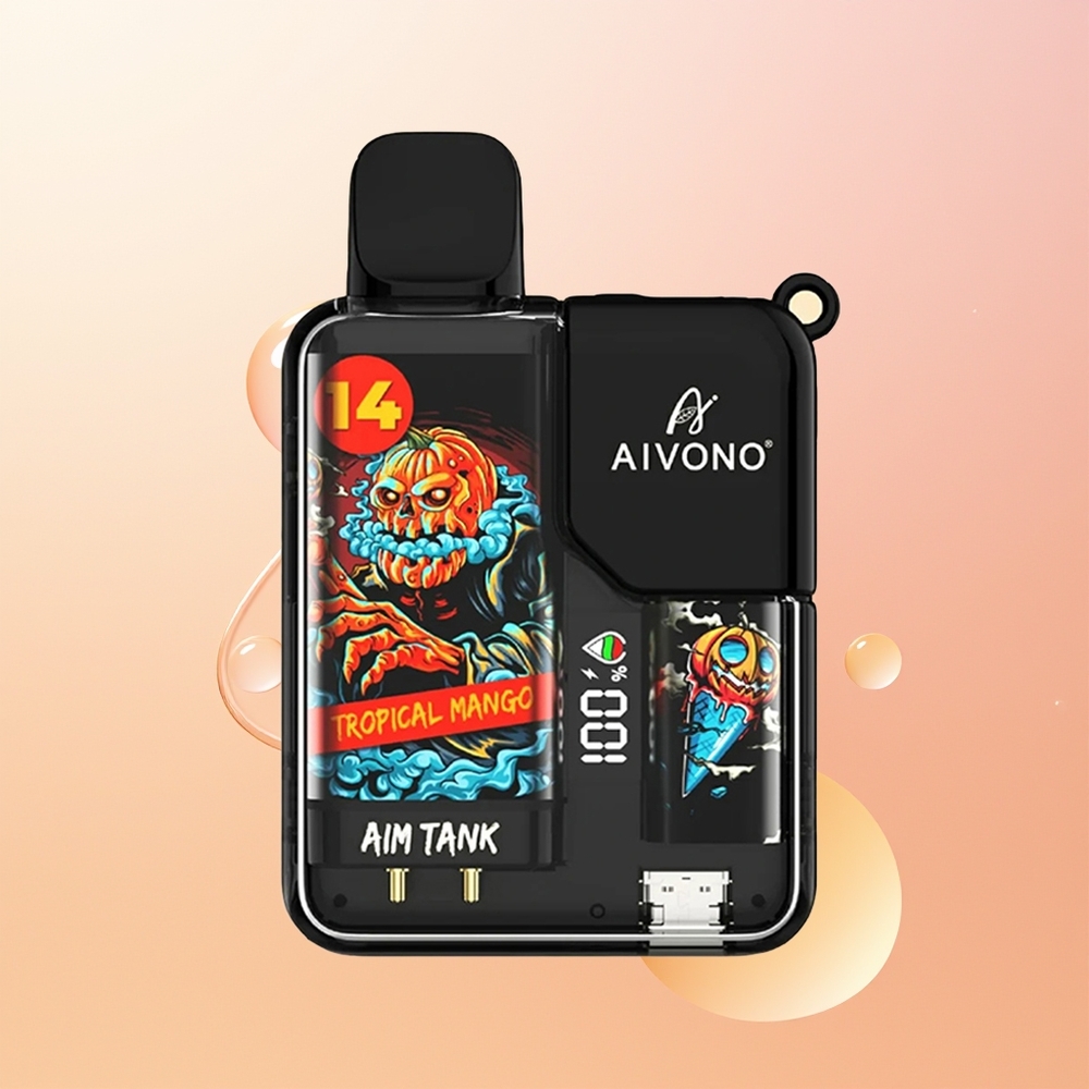Aivono Aim Tank 9500 مانجو استوائي مع شاشة LCD وبطارية 650 مللي أمبير