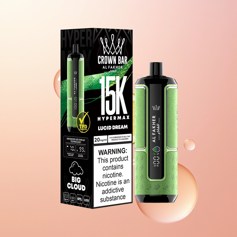 Al Fakher Crown Bar 15K Hypermax حلم صافي مدمج