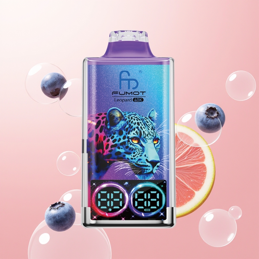 Fumot Leopard 40K توت أزرق على الثلج بنسبة 5 نيكوتين وشحن ثنائي
