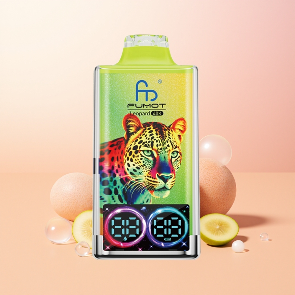 Fumot Leopard 40K كيوي باشن فروت جوافة مع 5 نيكوتين وشحن نوع سي