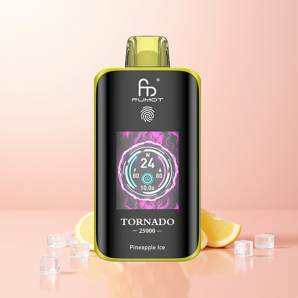 Fumot Tornado 25000 أناناس جليدي شاشة عالية الدقة وبطارية قابلة للشحن
