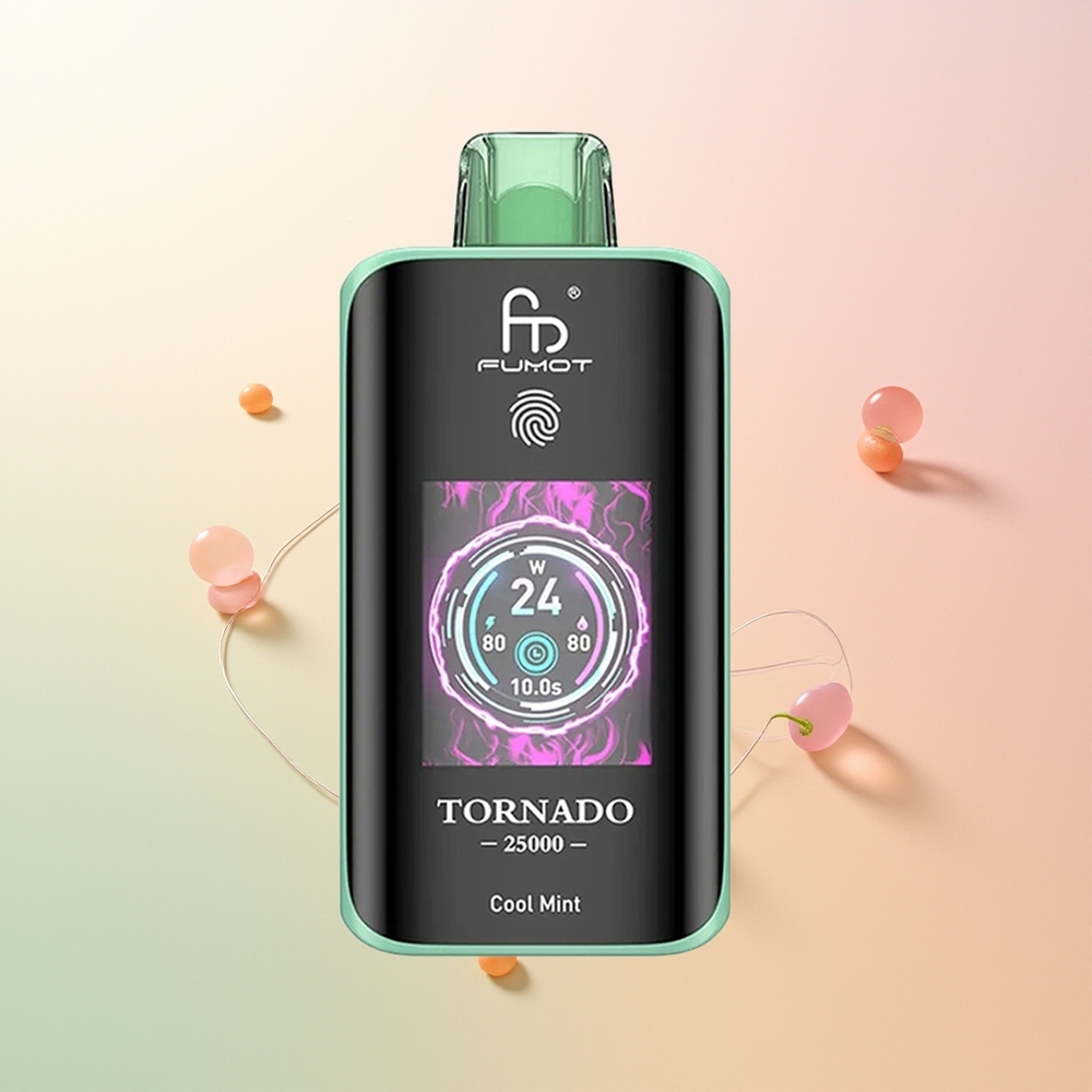 Fumot Tornado 25000 النعناع المنعش مع شاشة عالية الدقة وبطارية قابلة لإعادة الشحن
