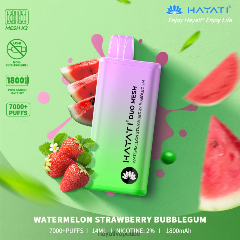 Hayati Duo Mesh يمكن التخلص منه البطيخ الفراولة الزاهي - Hayati Vape Price 4B028H192