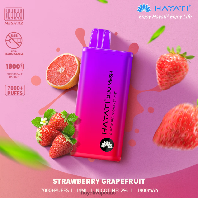 Hayati Duo Mesh يمكن التخلص منه الجريب فروت الفراولة - Hayati Store UAE 4B028H191