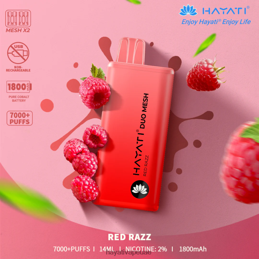 Hayati Duo Mesh يمكن التخلص منه راز أحمر - Hayati Vape Near Me 4B028H179
