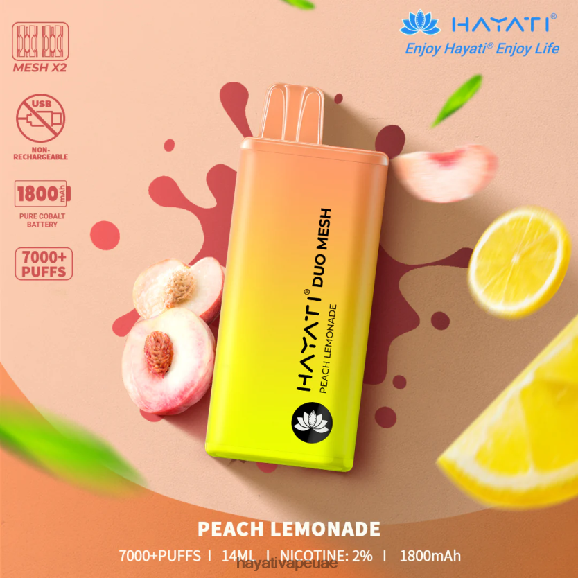 Hayati Duo Mesh يمكن التخلص منه عصير الليمون الخوخ - Hayati Vape Dubai 4B028H175