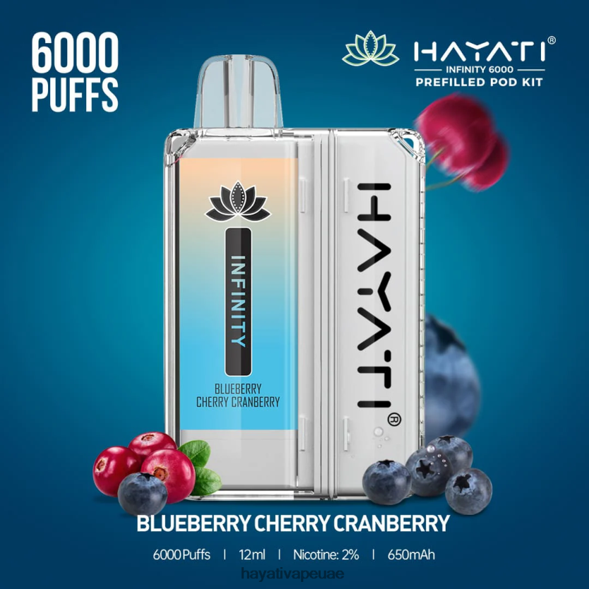 Hayati Infinity 6000 مجموعة جراب التوت البري الكرز - Hayati Vape Dubai 4B028H145