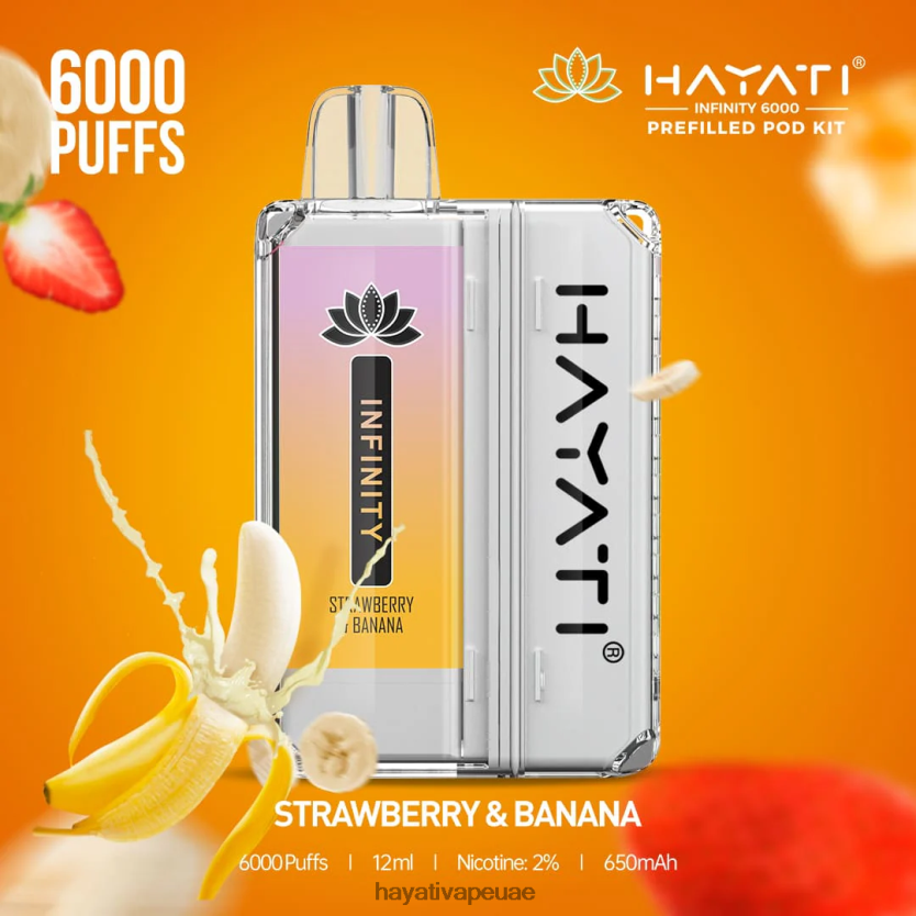 Hayati Infinity 6000 مجموعة جراب الموز بالفراولة - Hayati Vape Near Me 4B028H159