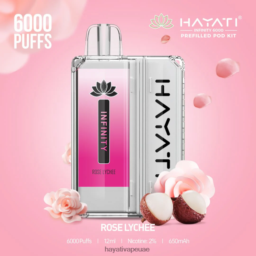 Hayati Infinity 6000 مجموعة جراب روز ليتشي - Hayati Vape Liquid 4B028H158