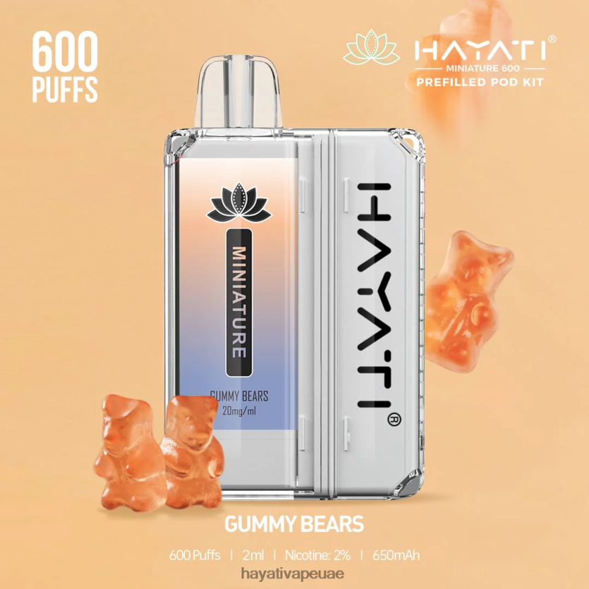 Hayati Miniature 600 مجموعة جراب الدببة الصمغية - Hayati Vape Flavours 4B028H37