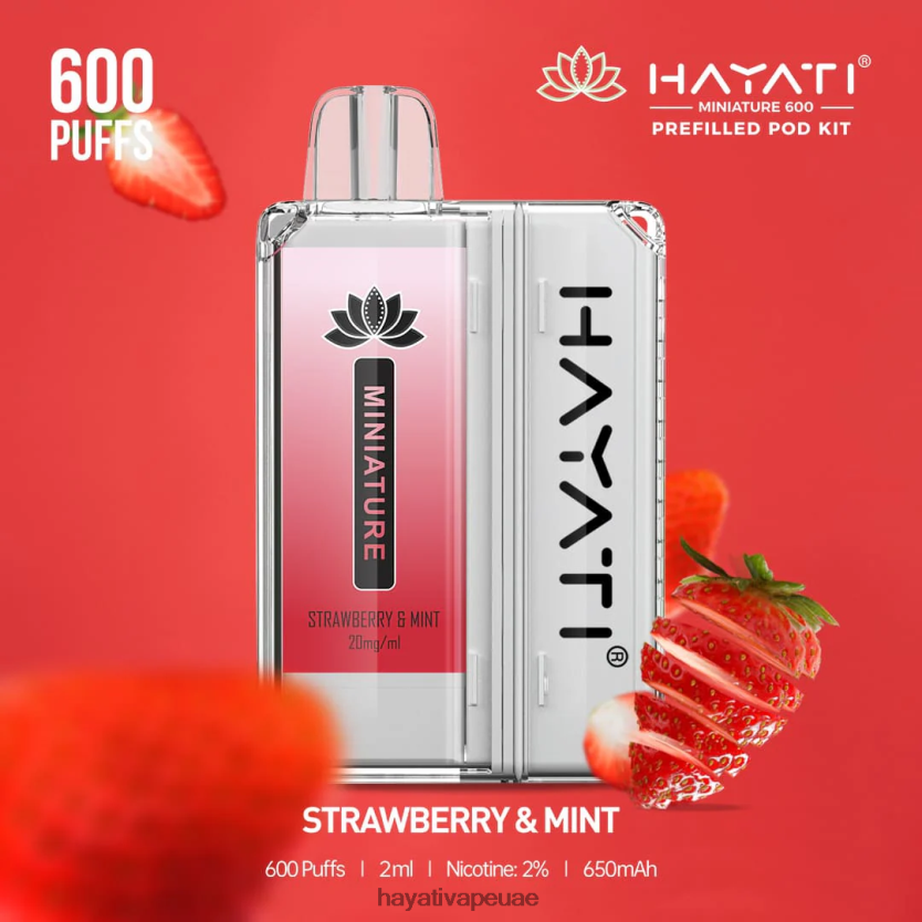 Hayati Miniature 600 مجموعة جراب الفراولة والنعناع - Hayati Vape UAE 4B028H46
