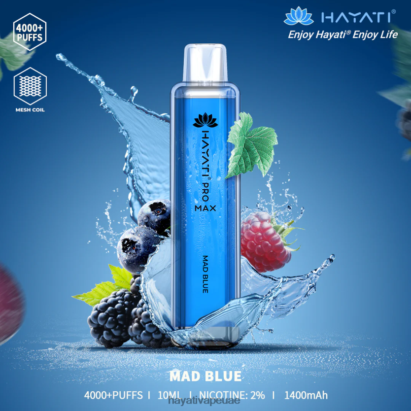 Hayati Pro Max يمكن التخلص منه الأزرق المجنون - Hayati Vapes Wholesale 4B028H110
