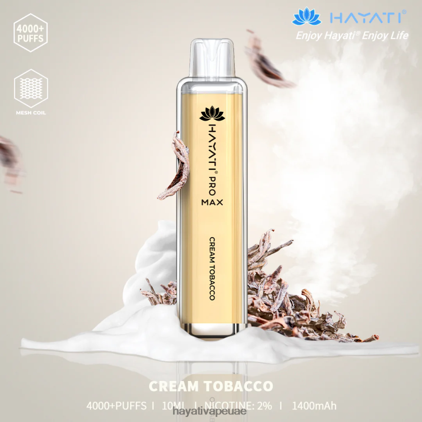 Hayati Pro Max يمكن التخلص منه التبغ الكريمي - Hayati Vape UAE 4B028H136