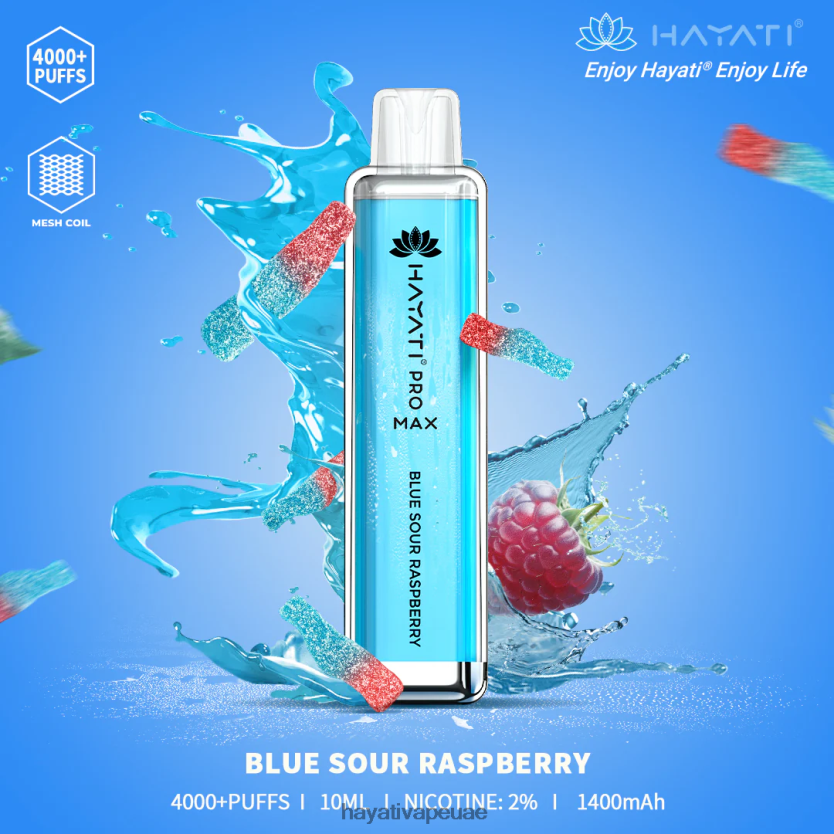 Hayati Pro Max يمكن التخلص منه التوت الأزرق الحامض - Hayati Vape UAE 4B028H96