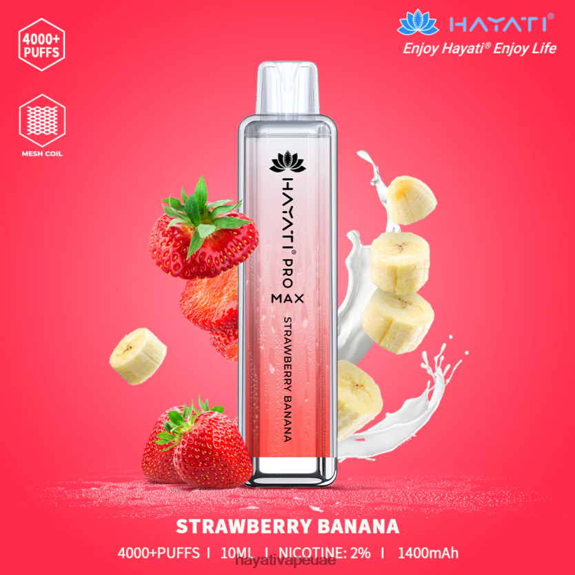 Hayati Pro Max يمكن التخلص منه الموز بالفراولة - Hayati Vape Near Me 4B028H139