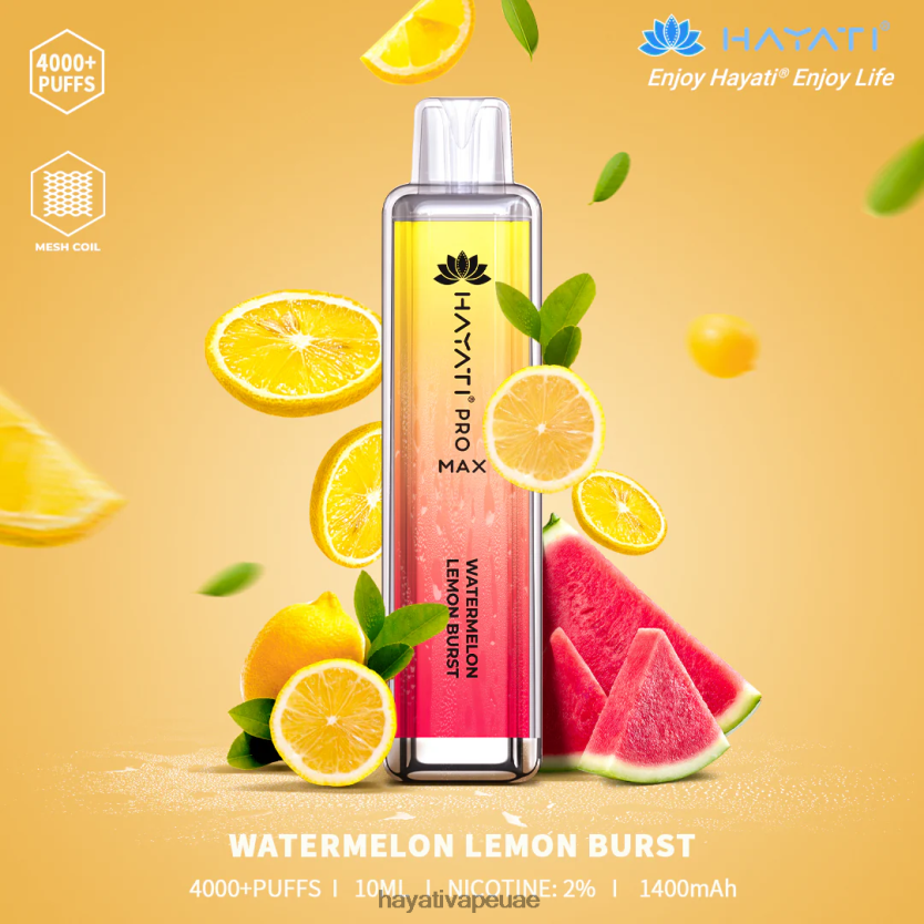 Hayati Pro Max يمكن التخلص منه انفجار ليمون بطيخ - Hayati Vape Liquid 4B028H128