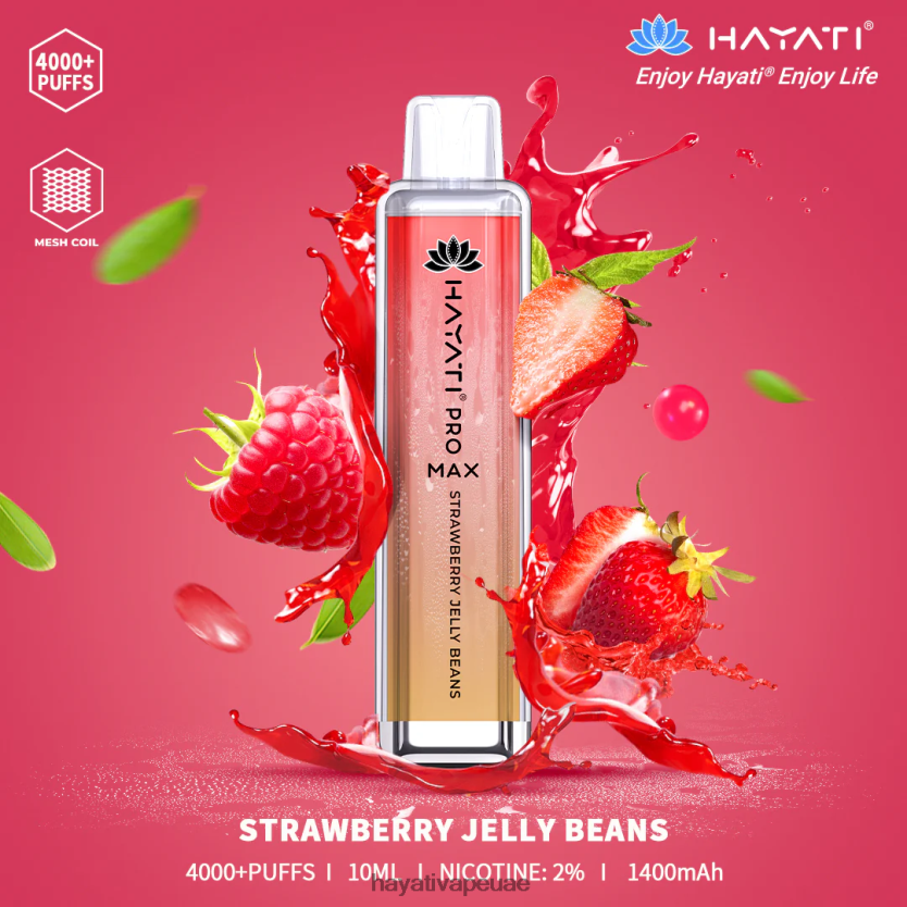 Hayati Pro Max يمكن التخلص منه حبوب جيلي الفراولة - Hayati Vape Price 4B028H142