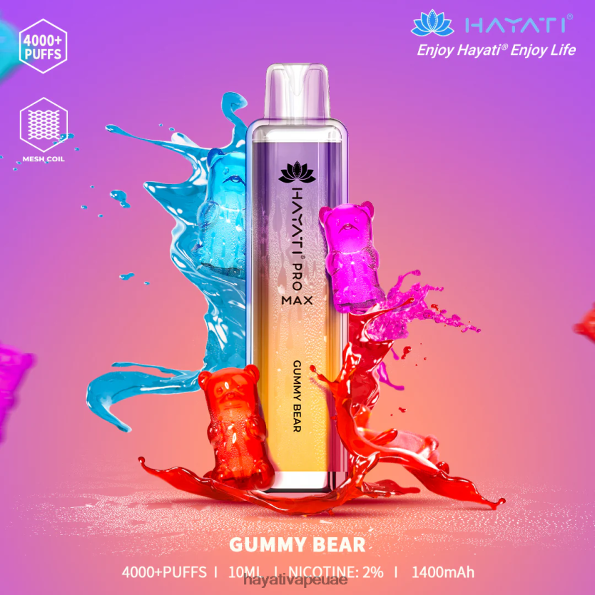 Hayati Pro Max يمكن التخلص منه حلوى الدب المضغية - Hayati Vape Dubai 4B028H105