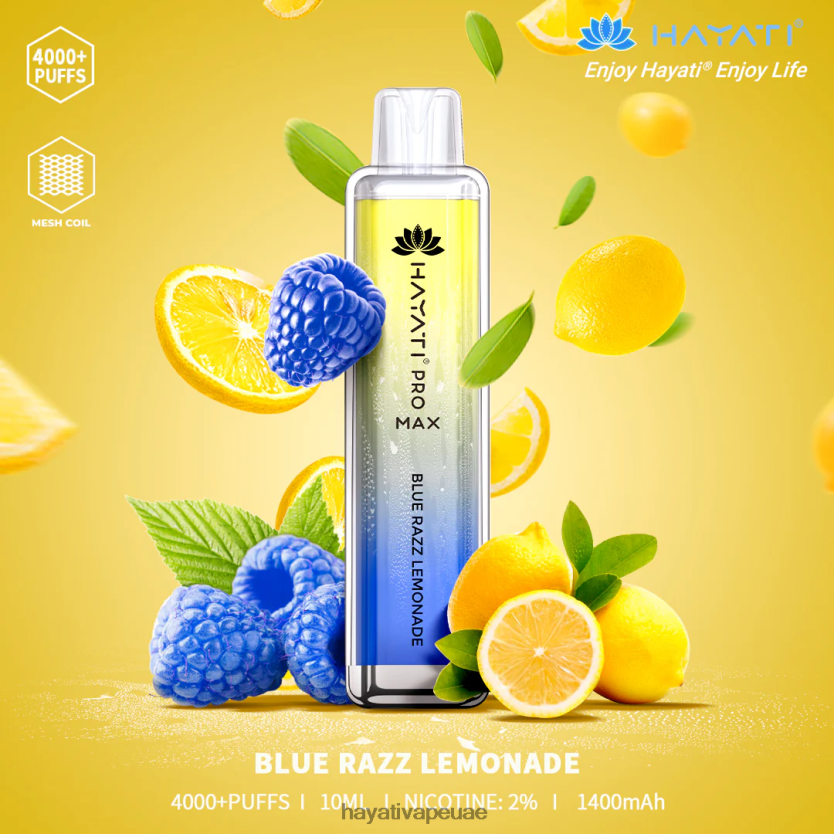 Hayati Pro Max يمكن التخلص منه عصير الليمون الأزرق - Hayati Vape Dubai 4B028H95