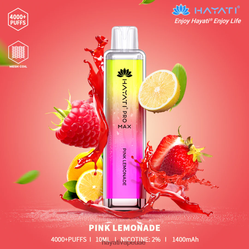 Hayati Pro Max يمكن التخلص منه عصير الليمون الوردي - Hayati Vape Dubai 4B028H115