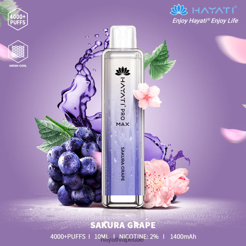 Hayati Pro Max يمكن التخلص منه عنب ساكورا - Hayati Vape Near Me 4B028H119