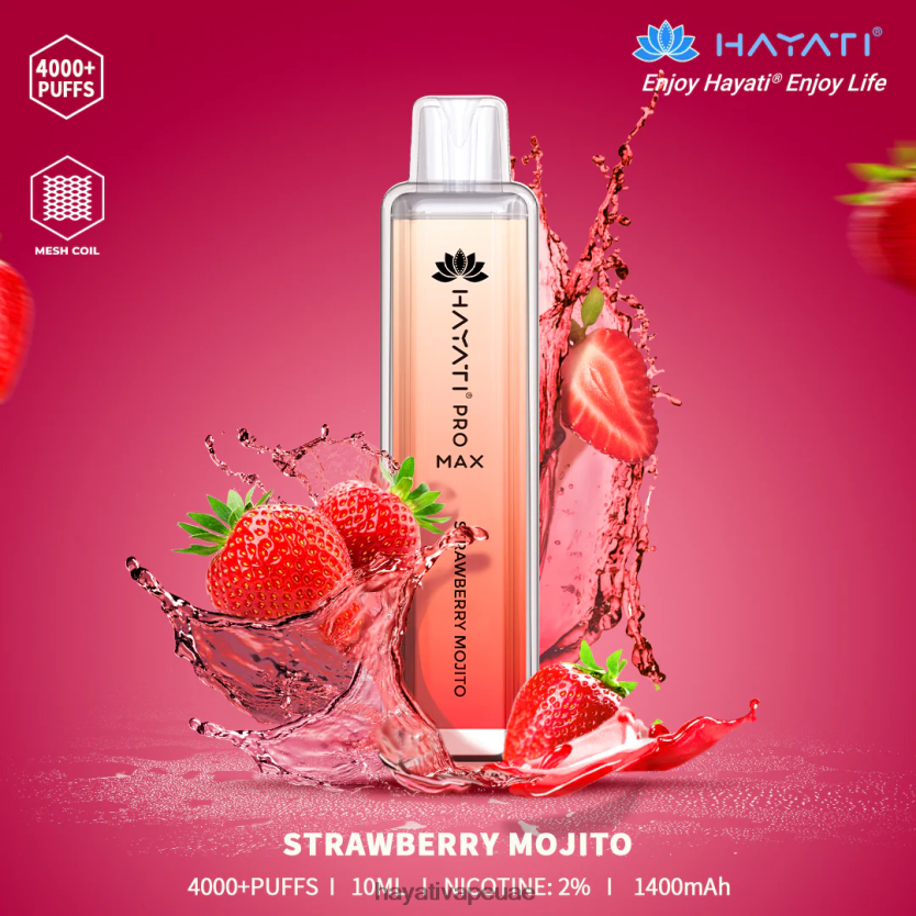 Hayati Pro Max يمكن التخلص منه موهيتو الفراولة - Hayati Store UAE 4B028H121