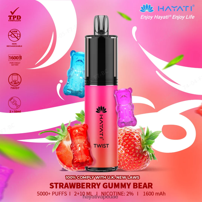 Hayati Twist يمكن التخلص منه الدب غائر الفراولة - Hayati Vape Price 4B028H82