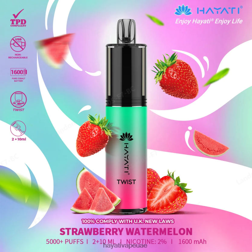 Hayati Twist يمكن التخلص منه الفراولة والبطيخ - Hayati Vape UAE 4B028H86