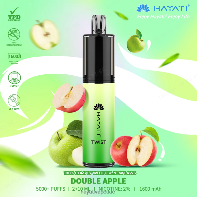 Hayati Twist يمكن التخلص منه تفاحة مزدوجة - Hayati Vape Liquid 4B028H68