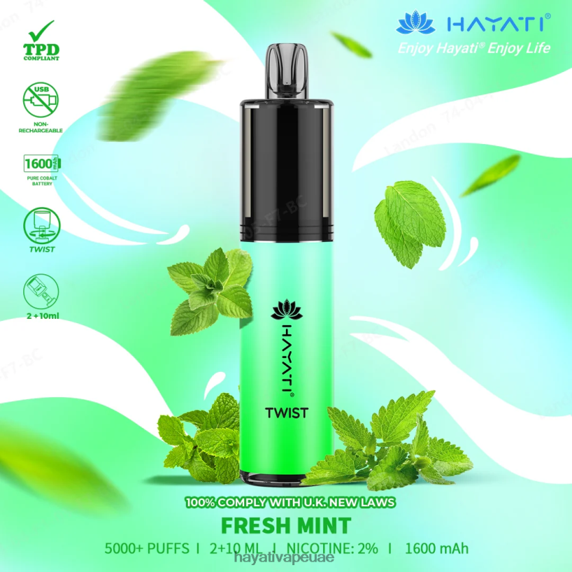 Hayati Twist يمكن التخلص منه نعناع طازج - Hayati Vapes Wholesale 4B028H70