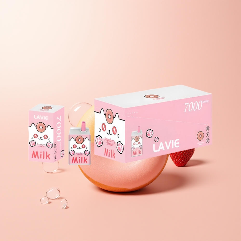 Lavie Milk 7000 دونات الفراولة 600 مللي أمبير