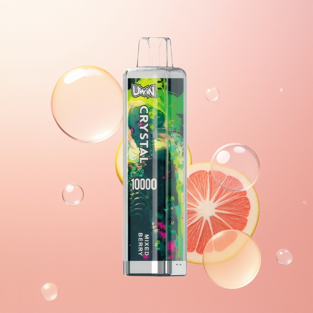 Uwin Crystal 10000 توت مشكل متوهج - 18 مل مع أضواء RGB