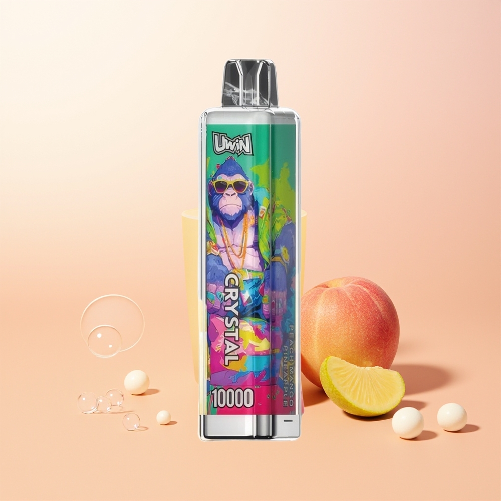 Uwin Crystal 10000 خوخ مانجو أناناس مع أضواء RGB