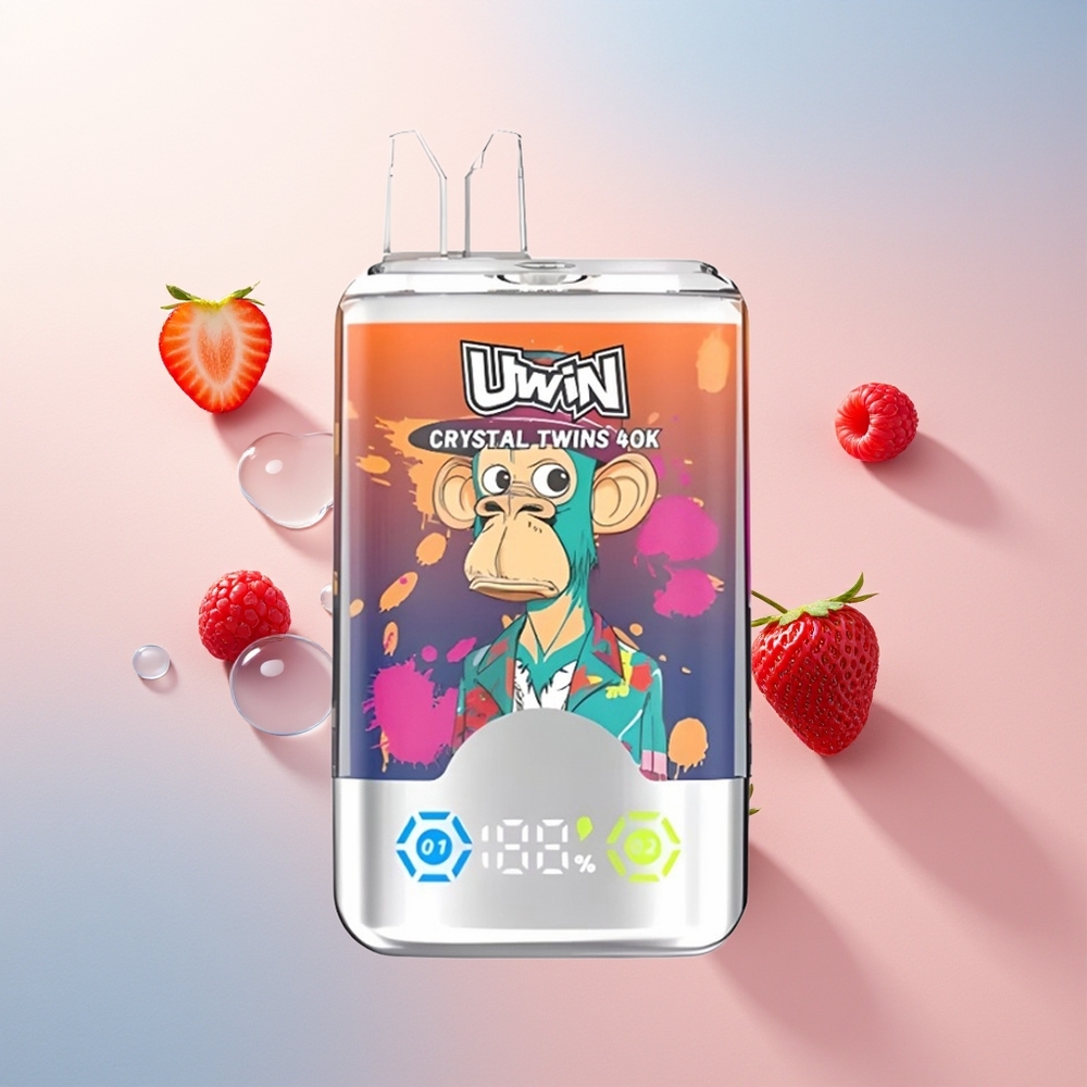 Uwin Crystal Twins 40000 فراولة توت كرز مستر بلو بشاحن نوع سي وطعمين