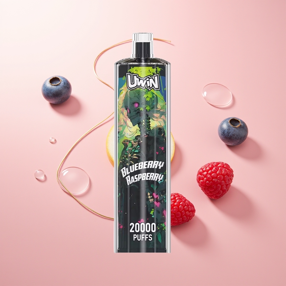 Uwin Shisha Hookah Crystal 20000 Puffs العليق التوت الأزرق مع ملف شبكي