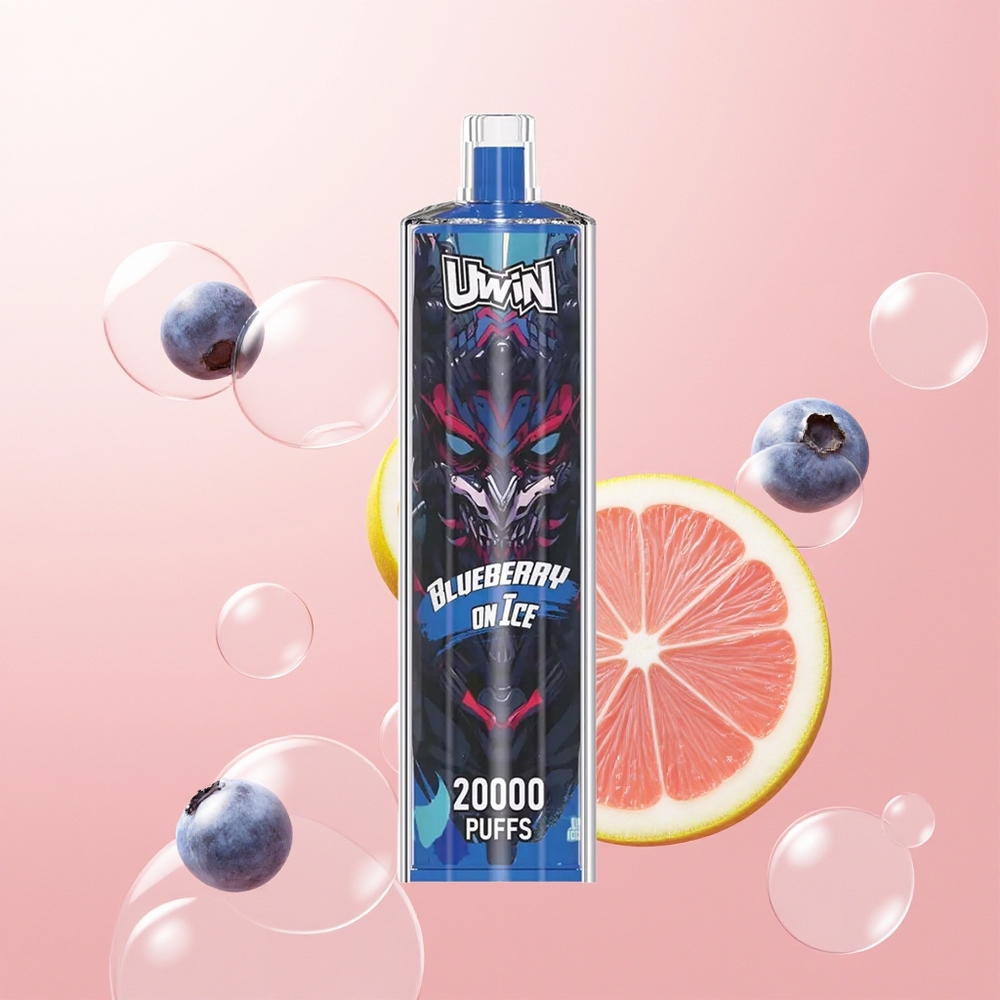 Uwin Shisha Hookah Crystal 20000 Puffs بلوبيري على الثلج بشاحن نوع سي