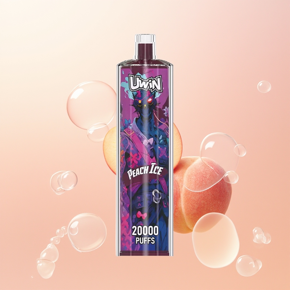 Uwin Shisha Hookah Crystal 20000 Puffs عربي خوخ جليدي شبكي 22 مل