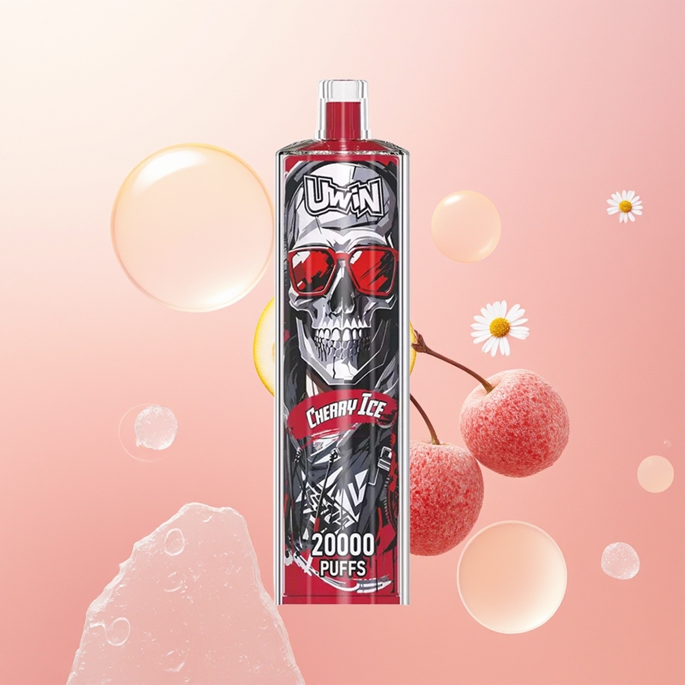 Uwin Shisha Hookah Crystal 20000 Puffs كرز جليد مع شبكة و 22 مل