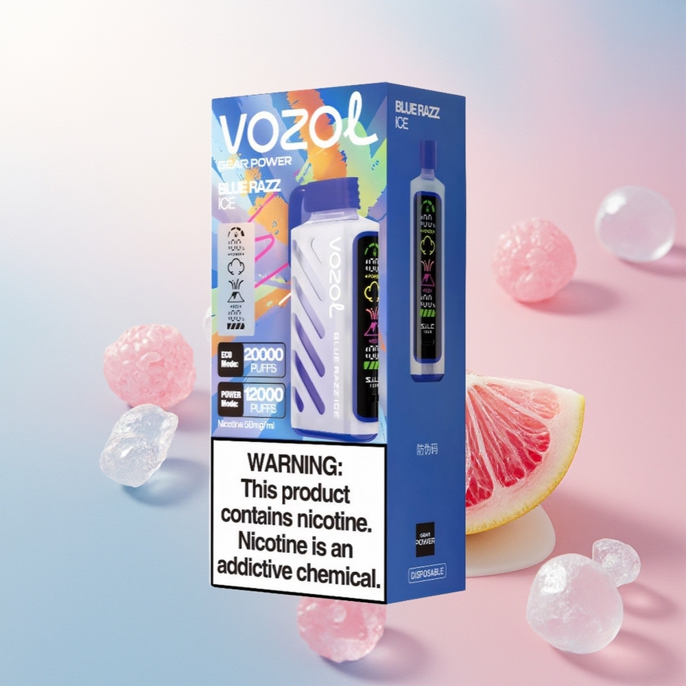 VOZOL Gear Power 20000 أزرق توت الجليد بـ 20 مل و 5 نيكوتين