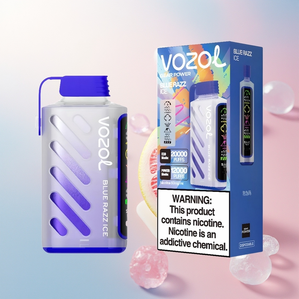 VOZOL Gear Power 20000 أزرق توت الجليد بـ 20 مل و 5 نيكوتين