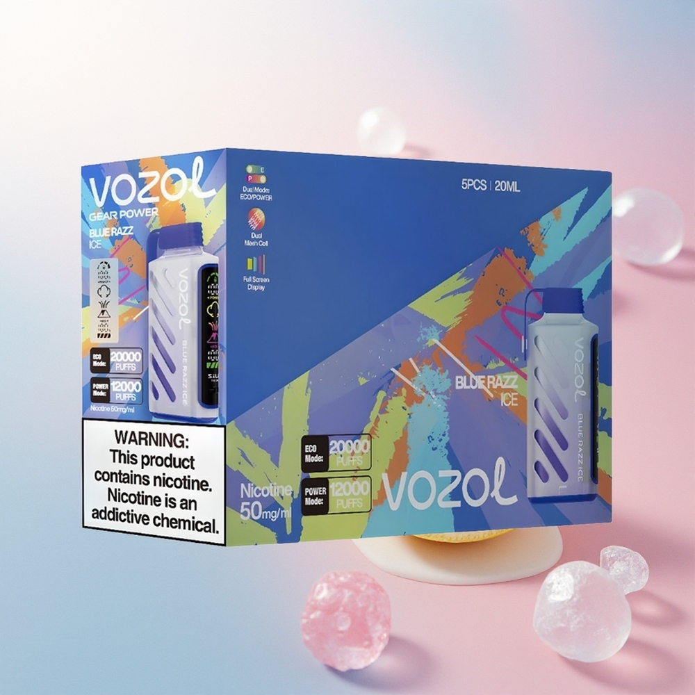 VOZOL Gear Power 20000 أزرق توت الجليد بـ 20 مل و 5 نيكوتين