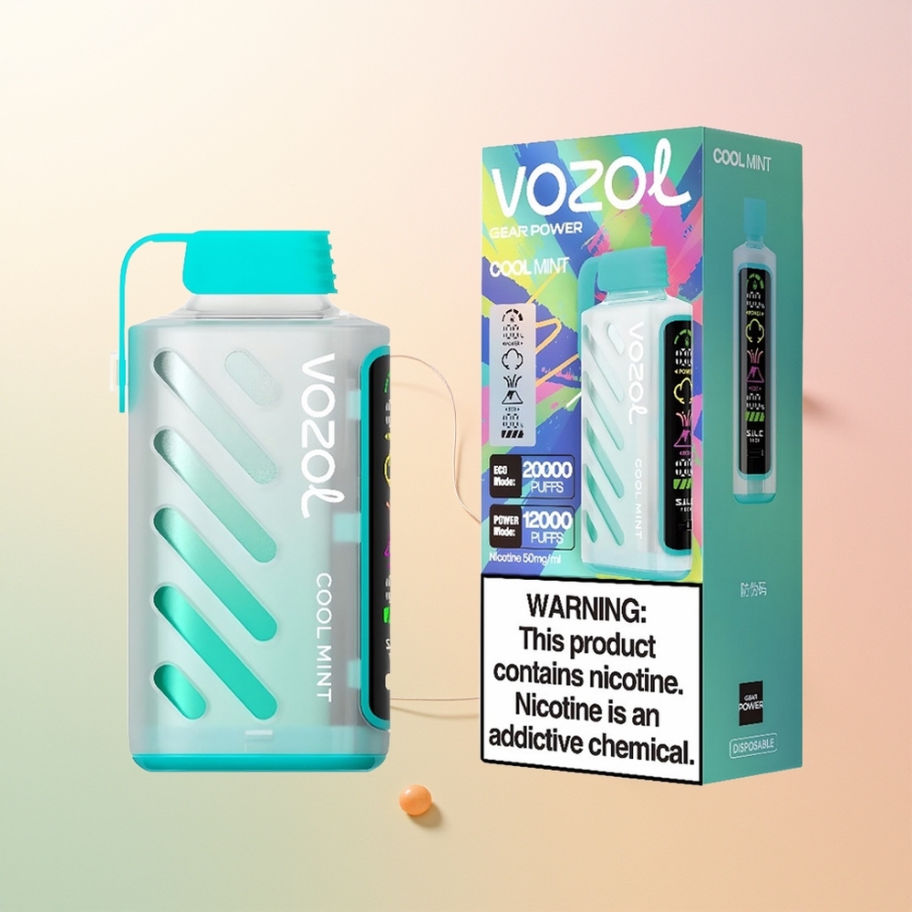 VOZOL Gear Power 20000 النعناع المنعش مع تقنية SiLC وشاشة كاملة