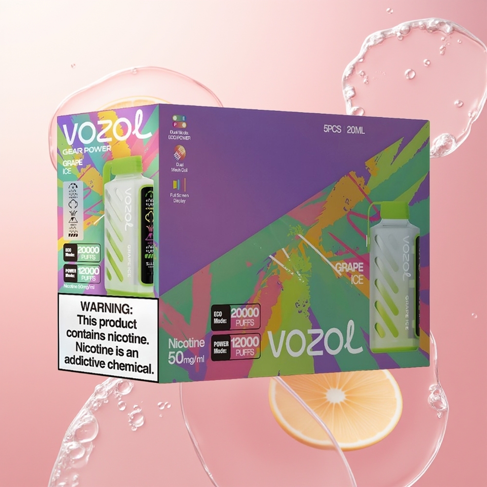VOZOL Gear Power 20000 عنب الجليد مع شاشة كاملة وتقنية SiLC