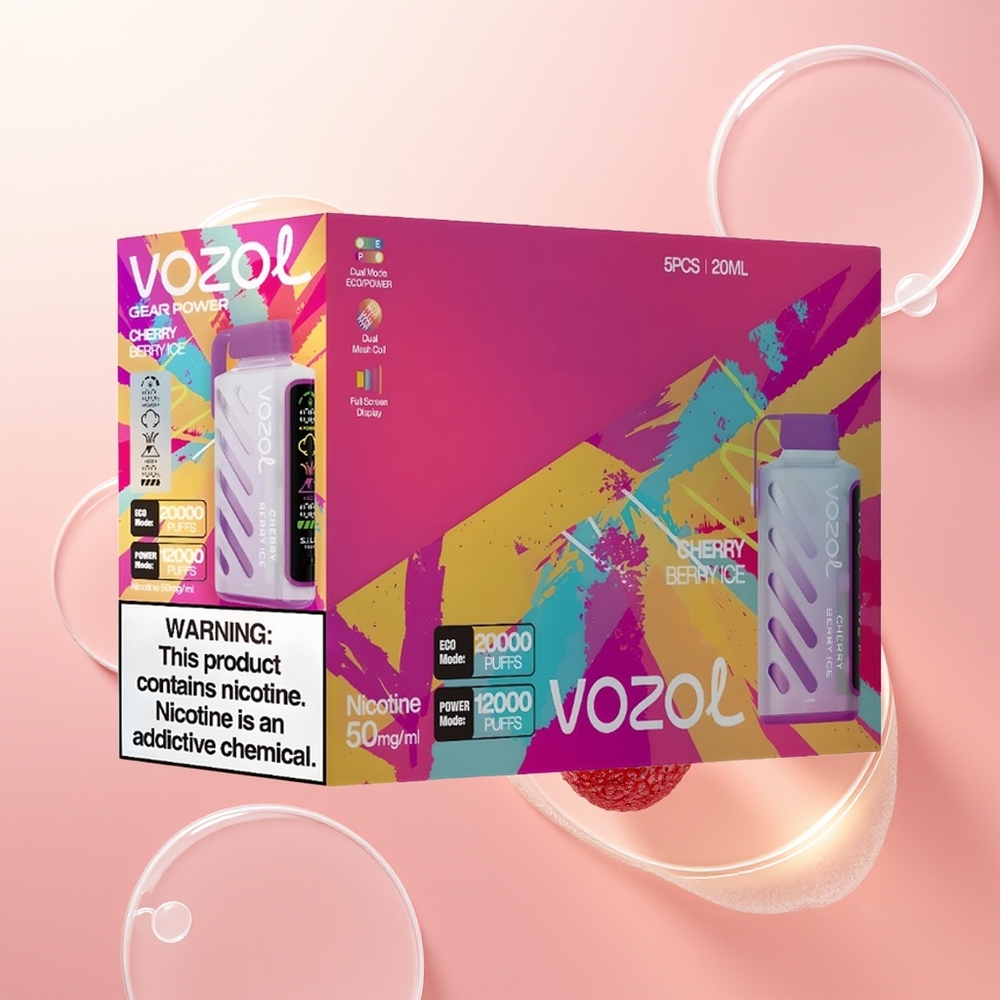 VOZOL Gear Power 20000 كرزي بيري آيس مع Dual Mesh Coil و 20mL