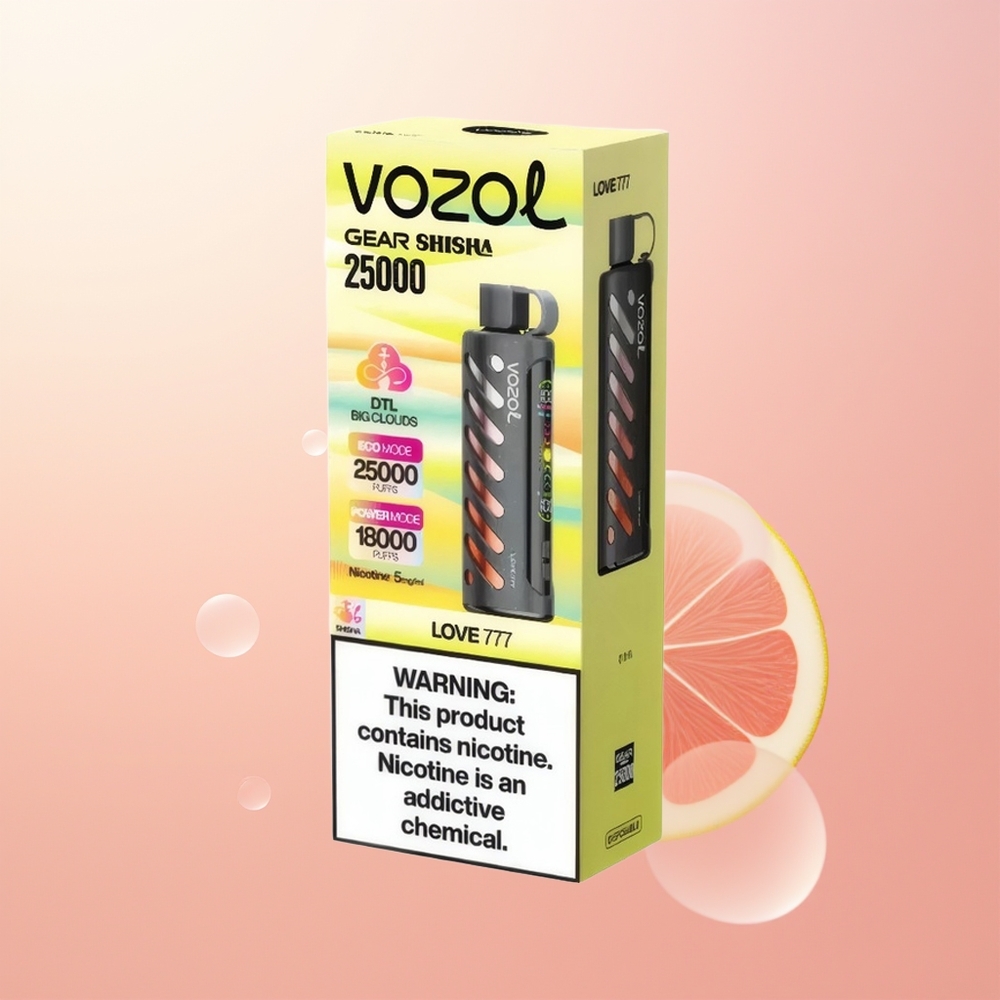 VOZOL Gear Shisha 25000 حب 777 شيب ذكي ونكهات