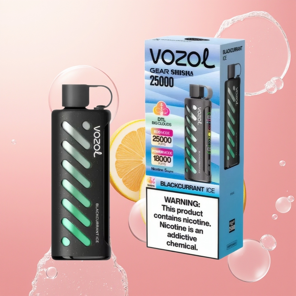 VOZOL Gear Shisha 25000 عصير الكشمش الأسود المثلج بالشريحة الذكية