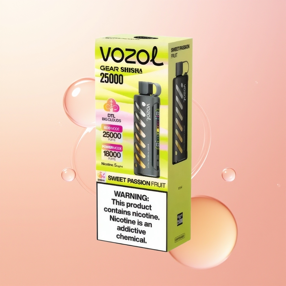 VOZOL Gear Shisha 25000 فاكهة العاطفة الحلوة مع نكهات لذيذة وتقنية SiLC